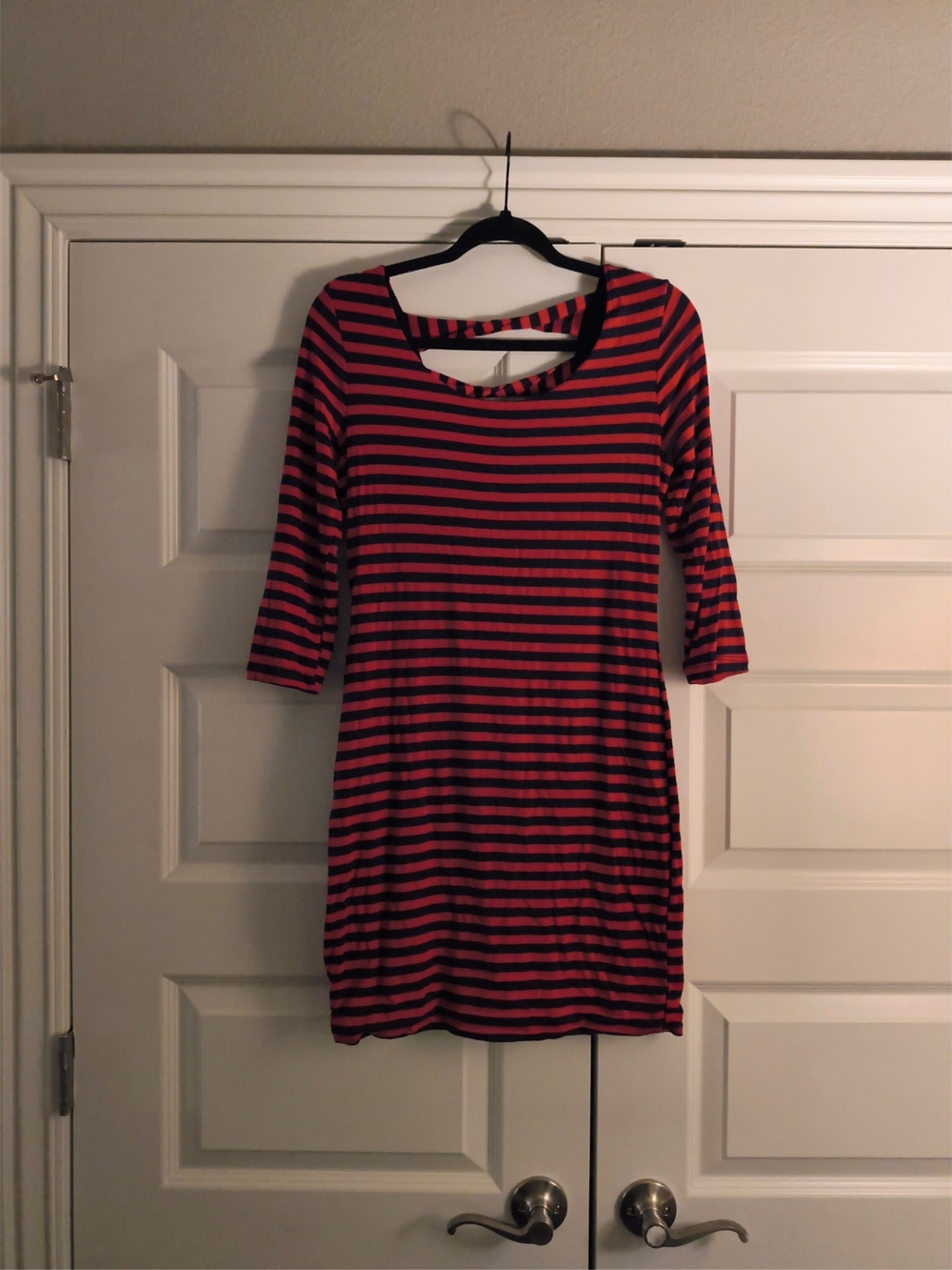 Soprano Red & Navy Striped Bodycon Dress